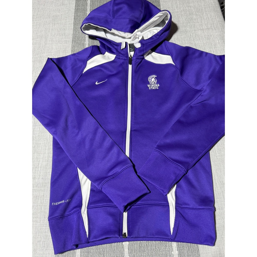 Nike Therma-FIT Winona State University Full Zip Hoodie Purple Womens XS
